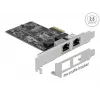 DeLOCK PCI Express x2 karte ar 2 x RJ45 2.5 Gigabit LAN RTL8125