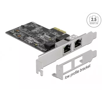 DeLOCK PCI Express x2 karte ar 2 x RJ45 2.5 Gigabit LAN RTL8125