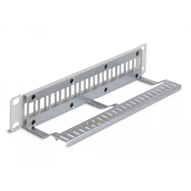 DeLOCK 10 collu Keystone ielāpu panelis 12 portu ar stiepes samazināšanu 1U pelēks