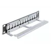 Patch panel DeLOCK 66874 1U Melns Metal Rack capacity 1U