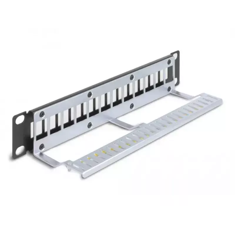 Patch panel DeLOCK 66874 1U Melns Metal Rack capacity 1U