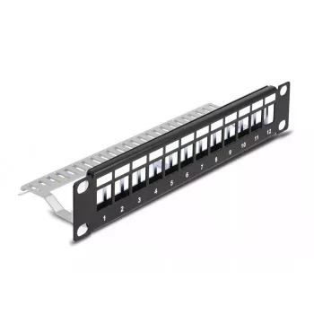 Patch panel DeLOCK 66874 1U Melns Metal Rack capacity 1U
