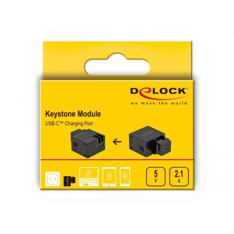 Keystone modulis USB Type-C uzlādes ports 2,1 A DeLOCK 87793