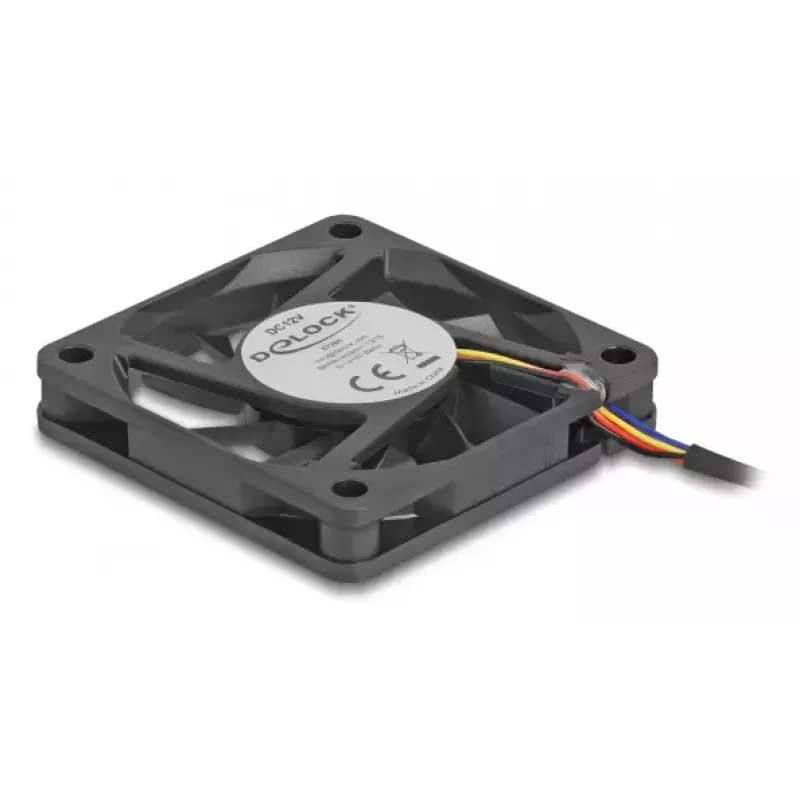 DELOCK Datora korpusa ventilators 6 cm (60x60x10 mm), 12 V, lodīšu gultnis, melns, Modelis 67294