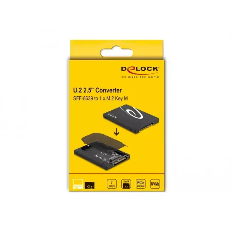 SSD korpuss DeLOCK 63379 Melns M.2 1 diskvietas atbalsts