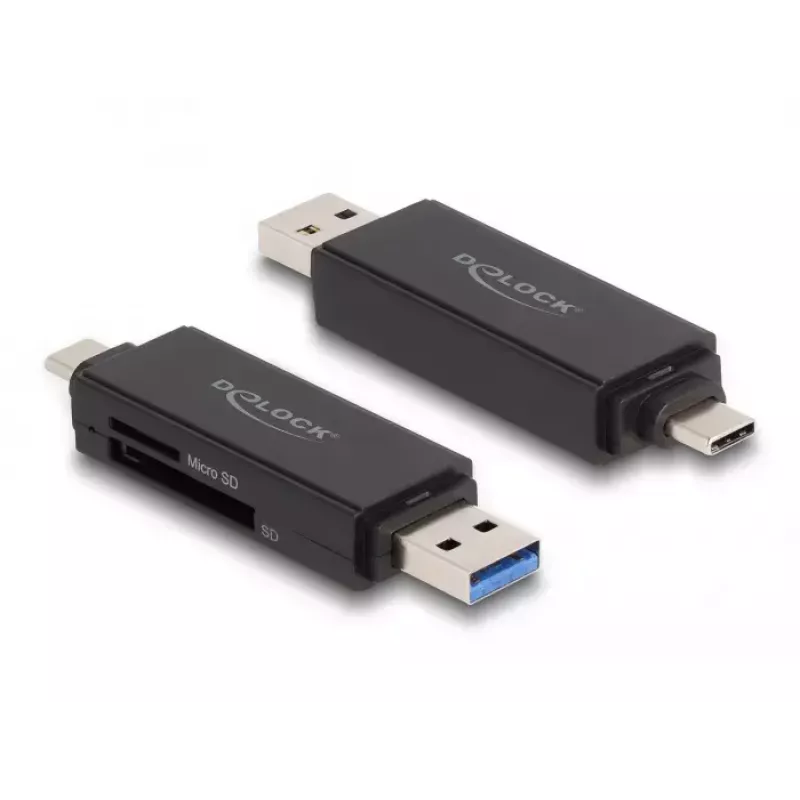 Karšu lasītājs DeLOCK 91004 USB 3.2 Gen 1 Type-A Type-C Melns