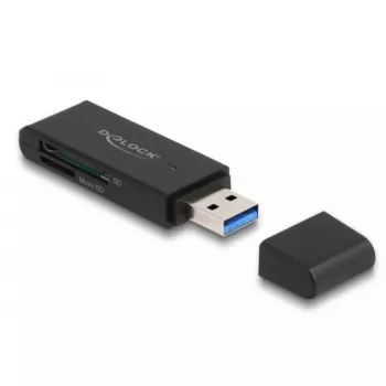 Karšu lasītājs DeLOCK 91002 USB melns MicroSD SD SDHC SDXC 5000 Mbit/s