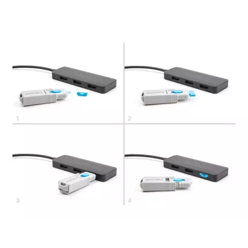 DeLOCK HDMI portu bloķētāju komplekts 4 gabali + bloķēšanas rīks HDMI ligzdām