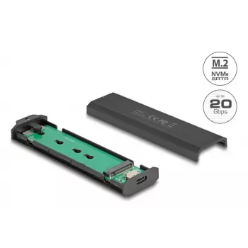 SSD korpuss DeLOCK 42031 Melns M.2 PCIe SATA 20 Gbit/s