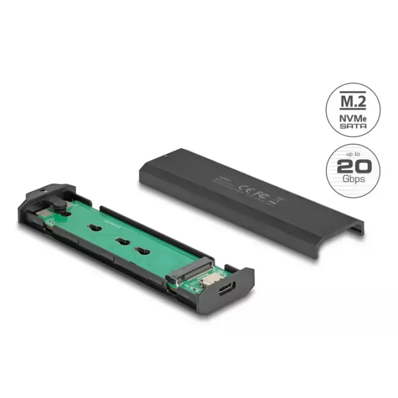 SSD korpuss DeLOCK 42031 Melns M.2 PCIe SATA 20 Gbit/s