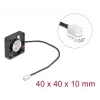 DELOCK datora korpusa ventilators 4 cm (40 x 40 x 10 mm), lodīšu gultnis, 0,18 m³/h, 5 V līdzstrāva, melns
