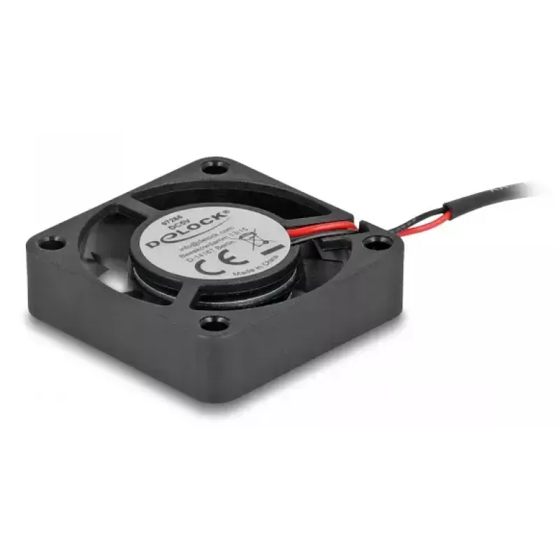 DELOCK datora korpusa ventilators 4 cm (40 x 40 x 10 mm), lodīšu gultnis, 0,18 m³/h, 5 V līdzstrāva, melns
