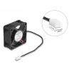 DELOCK 67289 Computer Case Fan 6 cm, Ball Bearing, 0.71 m³/h, 5 V DC, Melns