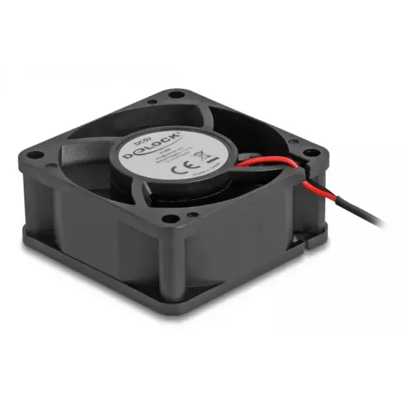 DELOCK 67289 Computer Case Fan 6 cm, Ball Bearing, 0.71 m³/h, 5 V DC, Melns