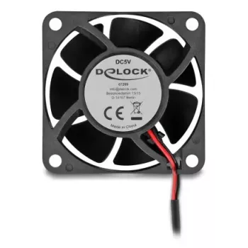 DELOCK 67289 Computer Case Fan 6 cm, Ball Bearing, 0.71 m³/h, 5 V DC, Melns