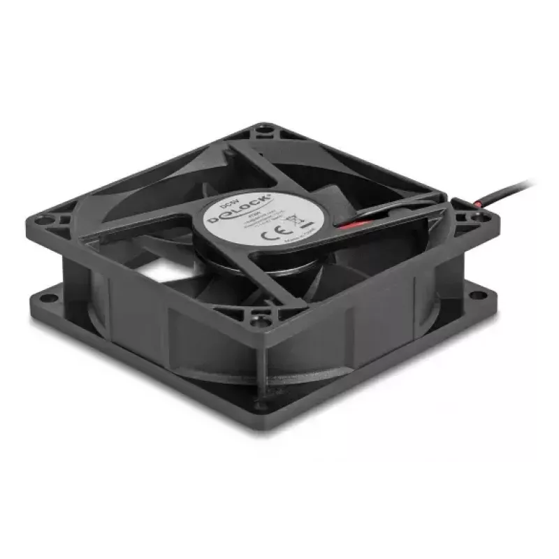 DELOCK datora korpusa ventilators 8 cm (80 x 80 x 25 mm), lodīšu gultnis, 5 V līdzstrāva, melns