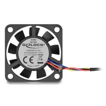 Ventilators DELOCK 67293 4 cm (40×40×10 mm) 0,18 m³/h Lodīšu gultnis 12V Melns