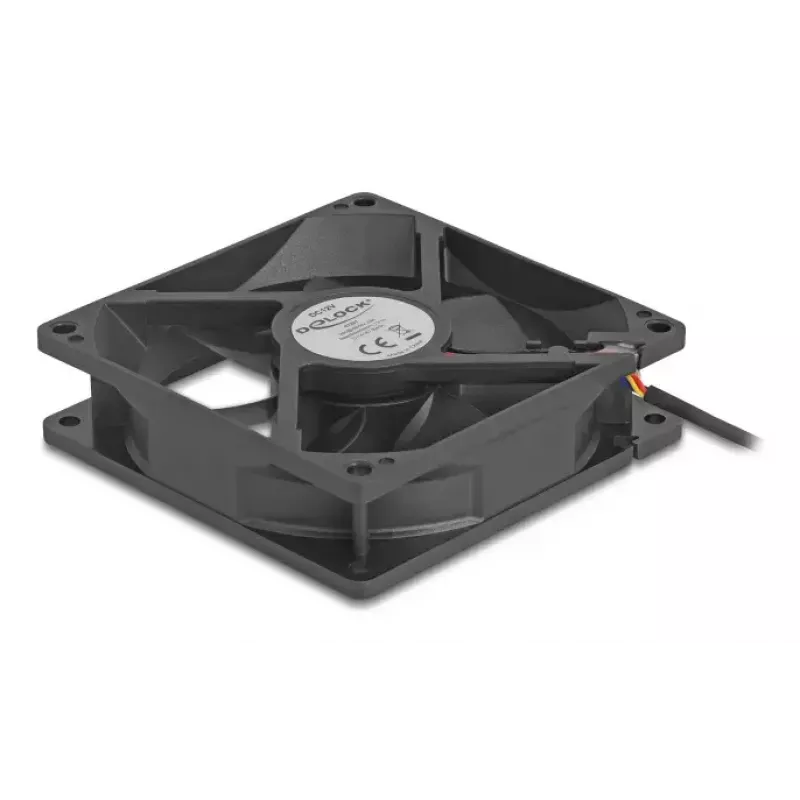 Datora korpusa ventilators DELOCK 67297 92 mm, lodīšu gultnis, gaisa plūsma 1,21 m³/h, melns