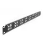 Delock 67414 19 collu 1U statņa vāka plāksne, metāla, integrēti 8 ventilatori 40×40 mm, tumši pelēka
