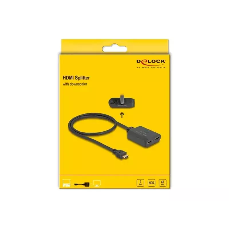 DeLOCK HDMI sadalītājs 1 x HDMI ieeja uz 2 x HDMI izejas 4K 60 Hz