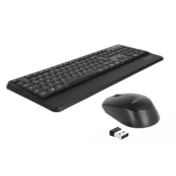 Tastatūra ar peli iekļauta DeLOCK 12674 Universāla RF bezvadu QWERTZ vācu melna