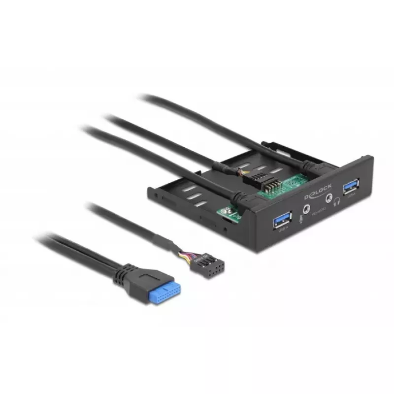 Priekšējais panelis DeLOCK 3,5 collu USB 3.2 Gen 1 2 x USB Type-A HD-Audio