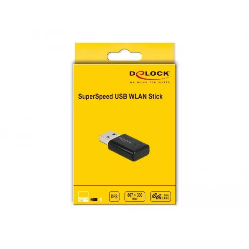 Tīkla karte DeLOCK 12550 WLAN USB Divjoslu Wi-Fi 5