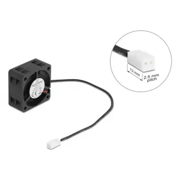 Ventilators DELOCK 67287 aksiālais 4 cm, 5 V līdzspriegums, lodīšu gultnis, 0,19 m³/h, melns