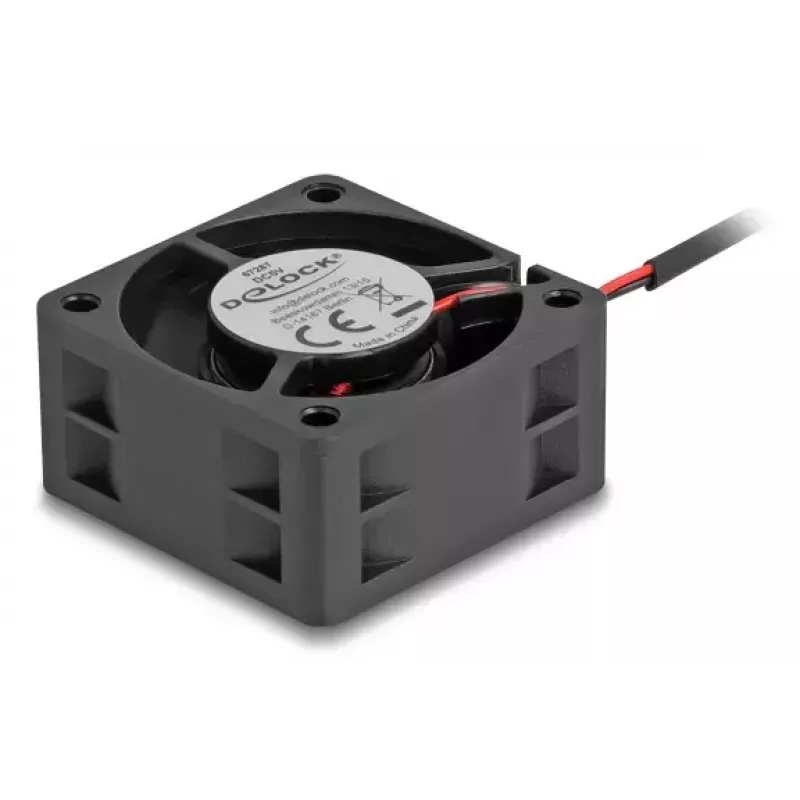 Ventilators DELOCK 67287 aksiālais 4 cm, 5 V līdzspriegums, lodīšu gultnis, 0,19 m³/h, melns