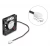 Datora korpusa ventilators DELOCK 67288 — 60 mm, lodīšu gultnis, 5 V, gaisa plūsma 0,38 m³/h, melns, 1 gab.