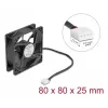 Ventilators DeLOCK 67301 8 cm Melns Lodīšu gultnis 0.97 m³/h