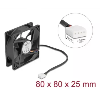 Ventilators DeLOCK 67301 8 cm Melns Lodīšu gultnis 0.97 m³/h