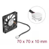 Datora korpusa ventilators DELOCK 67315 — 70 mm lodīšu gultnis, 0,42 m³/h, melns