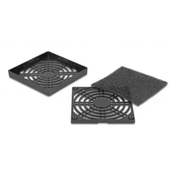 Ventilatora aizsargrežģis DELOCK 67311, ABS, melns, 87×87 mm, montāžas atveru raksts 71,5×71,5 mm