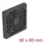 Ventilatora aizsargrežģis DELOCK 67311, ABS, melns, 87×87 mm, montāžas atveru raksts 71,5×71,5 mm