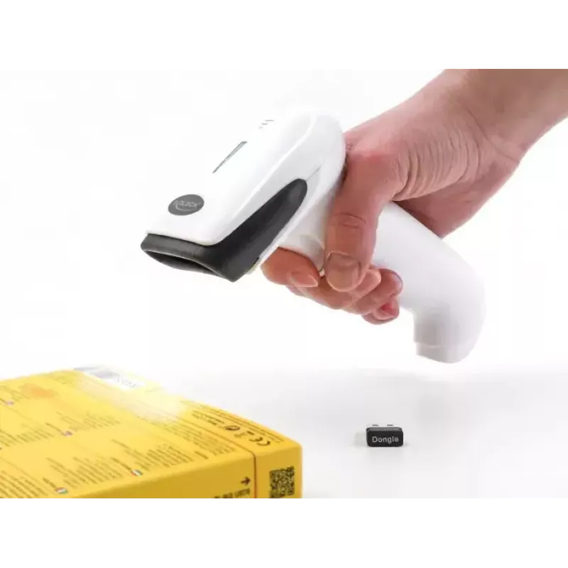 Rokas svītrkodu skeneris DeLOCK 90587 1D 2D bezvadu Bluetooth USB balts