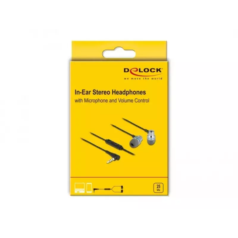 Headset DeLOCK 27183 Ievietojamās austiņas 3.5 mm ligzda Mikrofons Skaļuma regulēšana