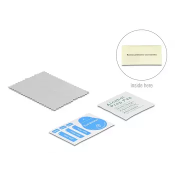 Privātuma rūdīta stikla ekrāna/aizmugures aizsargs Apple iPhone 16 — DELOCK 81281, triecienizturīgs un skrāpējumizturīgs, melns/caurspīdīgs, 1 gab.