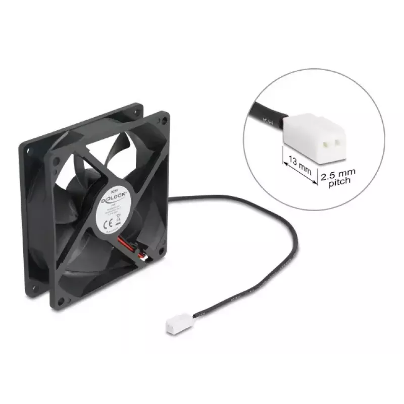 DELOCK datora korpusa ventilators 92 mm 5 V līdzstrāva lodīšu gultnis 1,02 m³/h melns (modelis 67291)