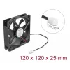 DELOCK 67292 Computer Case Fan 120 mm Melns, Ball Bearing, 5 V DC, Gaisa plūsma 1.73 m³/h