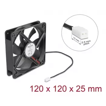 DELOCK 67292 Computer Case Fan 120 mm Melns, Ball Bearing, 5 V DC, Gaisa plūsma 1.73 m³/h