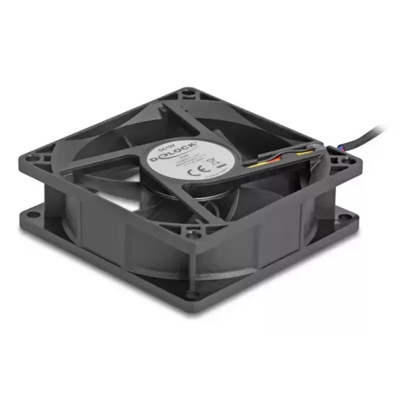 Datora korpusa ventilators DELOCK 67296 — 80 mm, lodīšu gultnis, 0,97 m³/h, melns