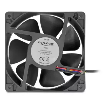 Ventilators DELOCK 67298 120 mm Melns 12 cm Lodīšu gultnis 12 V DC 3,53 m³/h