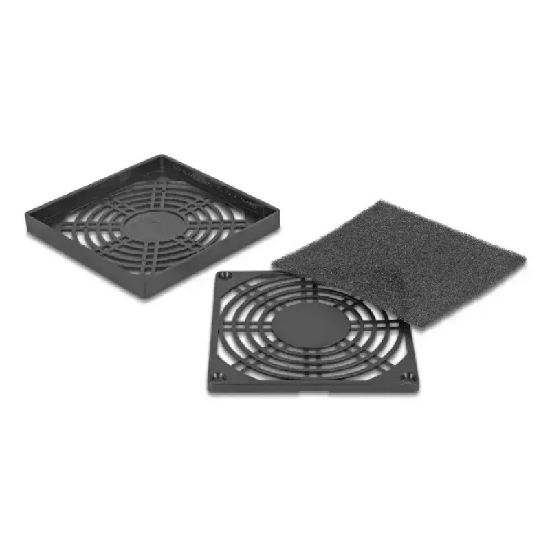Ventilatora restotais pārsegs DELOCK 67312, ABS melns, 96.5×96.5 mm, montāžas atveru izmēri 92.5×92.5 mm
