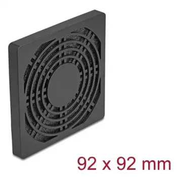 Ventilatora restotais pārsegs DELOCK 67312, ABS melns, 96.5×96.5 mm, montāžas atveru izmēri 92.5×92.5 mm