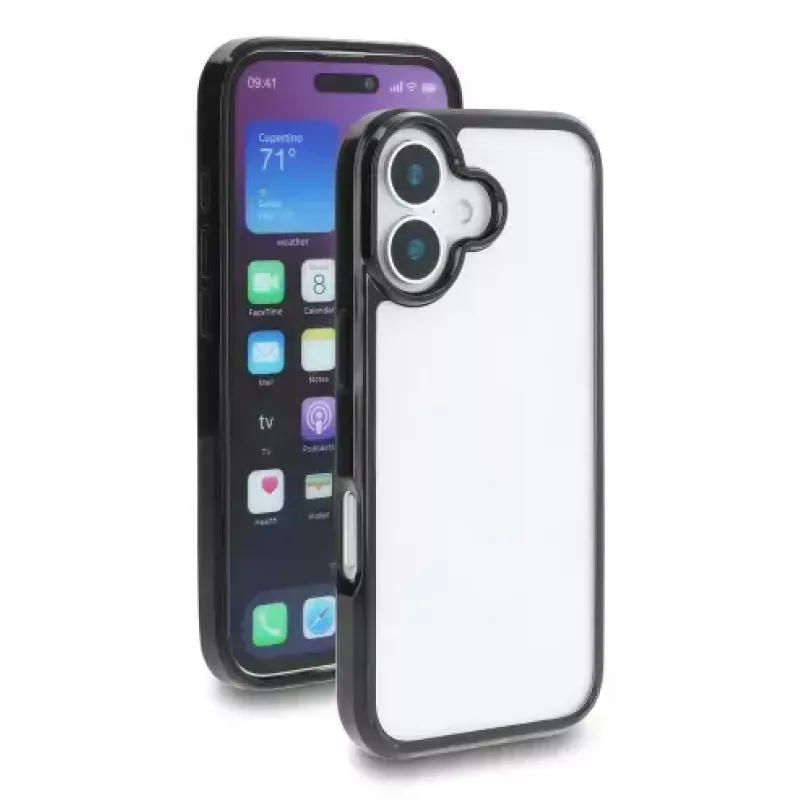 Aizsargmaciņš iPhone 17 no DELOCK, caurspīdīgi melns, piemērots 16 cm (6,3 collu) ekrānam