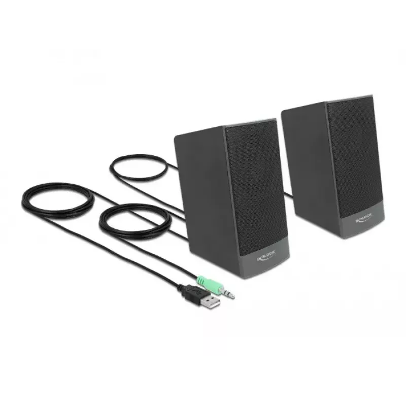 Stereo skaļruņi DELOCK 27001, 2.0, USB barošana
