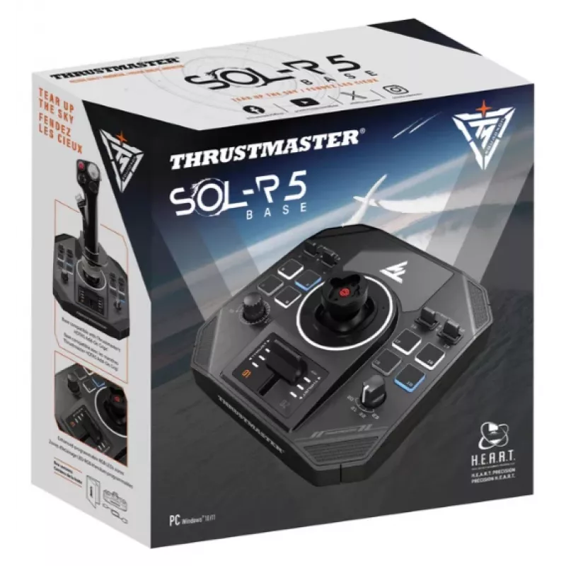 Spēļu stūres bāze Thrustmaster Sol‑R 5 Base melna USB Type‑C, analogā/digitālā, PC, 196×196×67 mm
