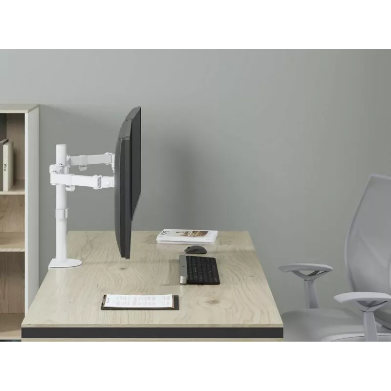 Equip 17 collu-32 collu regulējams dubultā monitora galda stiprinājuma kronšteins, balts