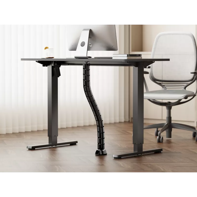 Kabeļu uzmava Equip Double-Channel kabelis Management Spine melna